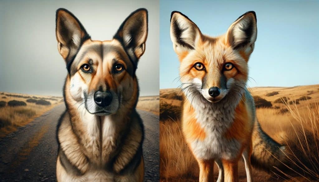 Hybride issu du croisement entre une renarde de la pampa (Lycalopex gymnocercus) et un chien domestique
